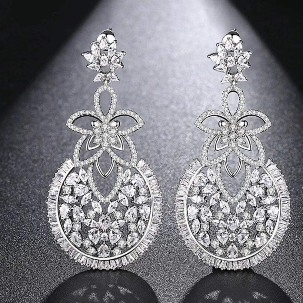 7ct Multi Stone Dangle Earrings